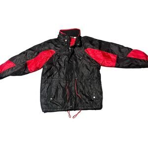 Vintage 90’s Marlboro Unlimited Black Red Padded Ski Jacket Parka Size-Medium